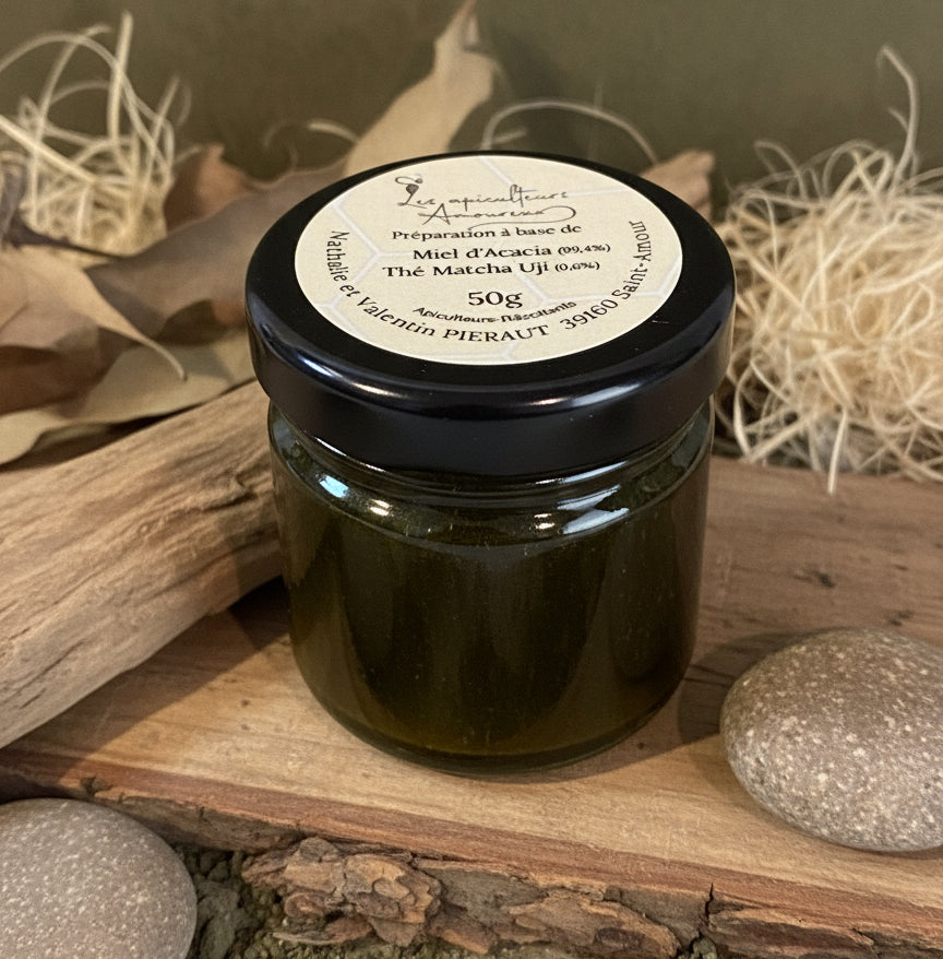 Miel d'Acacia infusé au Thé Matcha